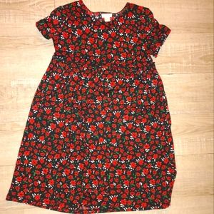 Girls red flower dress